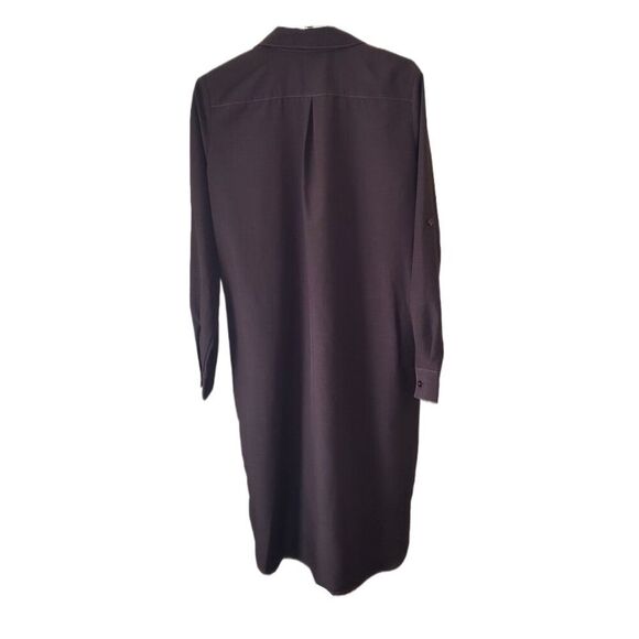 Design Collective Women's Dark Brown Button Down Long Sleeve Shirt Dress - Picture 3 of 4